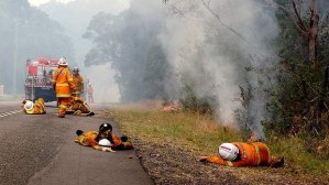 Exhausted Firefighters