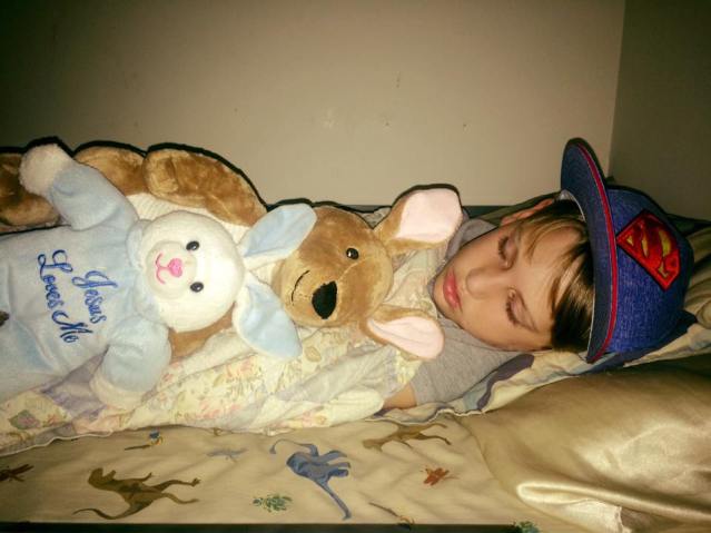 Asher Sleeping With Superman Hat 7