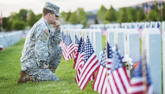Soldier At Graveside